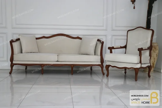 ست مبلمان چوبی کلاسیک ترکیبی مدل راشل و فرانسوی و روما خرید مبل باروس 32