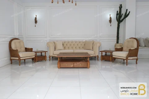 ست مبلمان کلاسیک ترکیبی مدل راشل پلاس و چستر کد ۴ خرید مبل باروس 19