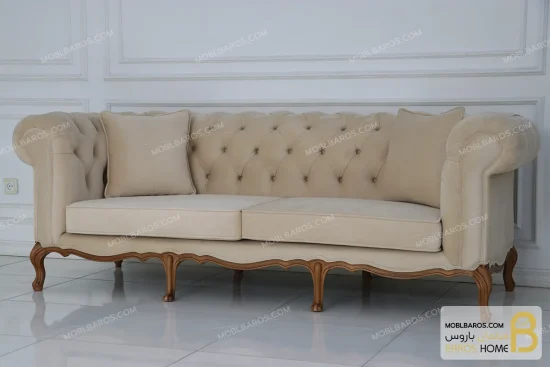 ست مبلمان کلاسیک ترکیبی مدل راشل پلاس و چستر کد ۴ خرید مبل باروس 21
