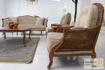 ست مبلمان کلاسیک و چوبی مدل راشل پلاس و مبل تک نفره روما کد ۲ خرید مبل باروس 3