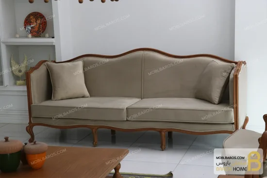 ست مبلمان ۱۰ نفره ترکیبی نئوکلاسیک گندم و جورجیا چستر خرید مبل باروس 10