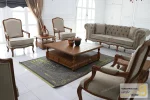 ست مبلمان ۱۰ نفره ترکیبی نئوکلاسیک گندم و جورجیا چستر خرید مبل باروس 5