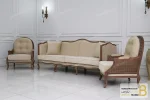ست مبلمان ۷ نفره نئوکلاسیک ترکیبی مدل کاجی خرید مبل باروس 16