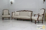 ست مبلمان ۷ نفره چوبی مدل راشل با مبل تک نفره فرانسوی خرید مبل باروس 13
