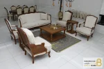 ست مبلمان ۷ نفره چوبی مدل راشل با مبل تک نفره فرانسوی خرید مبل باروس 2