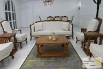 ست مبلمان ۷ نفره چوبی مدل راشل با مبل تک نفره فرانسوی خرید مبل باروس 4