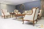 ست مبلمان ۷ نفره کلاسیک منبت چوبی رومینا کد ۳ خرید مبل باروس 7