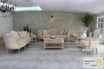 ست مبلمان ۸ نفره کلاسیک و چوبی مدل جورجیا و مبل تک‌نفره روما پلاس خرید مبل باروس 1