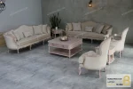 ست مبلمان ۸ نفره کلاسیک و چوبی مدل جورجیا و مبل تک‌نفره روما پلاس خرید مبل باروس 12
