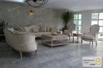 ست مبلمان ۸ نفره کلاسیک و چوبی مدل جورجیا و مبل تک‌نفره روما پلاس خرید مبل باروس 6