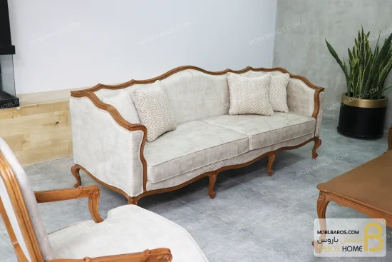 ست مبلمان ۹ نفره کلاسیک منبت چوبی رومینا کد ۴ خرید مبل باروس 5