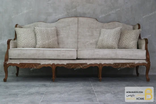 ست مبلمان ۹ نفره کلاسیک منبت چوبی رومینا کد ۴ خرید مبل باروس 7