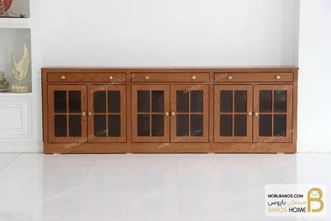 میز تلویزیون مدرن و چوبی شیشه‌ای مدل مهسا خرید مبل باروس 1