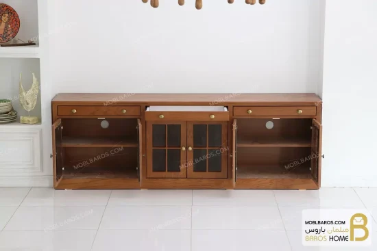 میز تلویزیون مدرن و چوبی شیشه‌ای مدل مهسا خرید مبل باروس 5