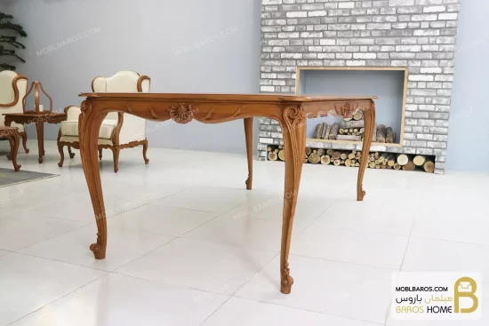میز ناهار خوری کلاسیک طرح دار و ترکیبی مدل رومینا کد ۲ خرید مبل باروس 11