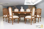 میز ناهار خوری کلاسیک طرح دار و ترکیبی مدل رومینا کد ۲ خرید مبل باروس 7