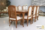 میز ناهار خوری کلاسیک طرح دار و ترکیبی مدل رومینا کد ۲ خرید مبل باروس 9