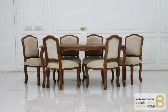 میز ناهارخوری کلاسیک و چوبی مدل ابزاری فرانسوی کد ۲ خرید مبل باروس 3