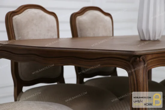 میز ناهارخوری کلاسیک و چوبی مدل ابزاری فرانسوی کد ۲ خرید مبل باروس 6