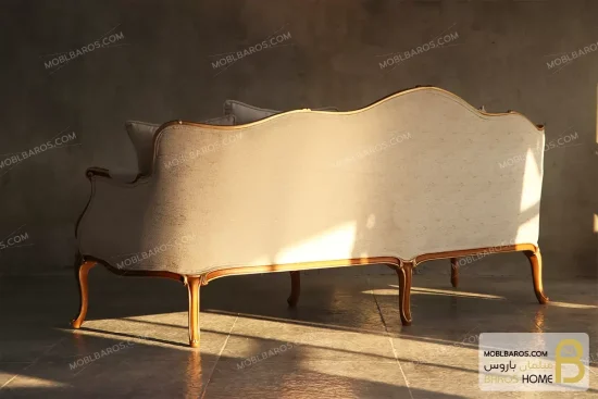 نیم ست مبلمان ۵ نفره کلاسیک و چوبی مدل لورنزو تایپ B خرید مبل باروس 9