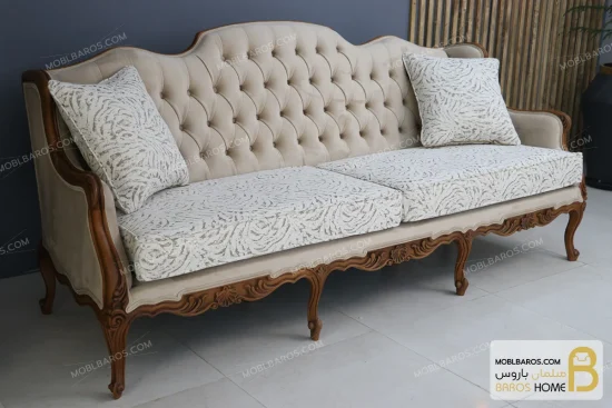 کاناپه و مبل نئوکلاسیک چوبی رومینا خرید مبل باروس 12