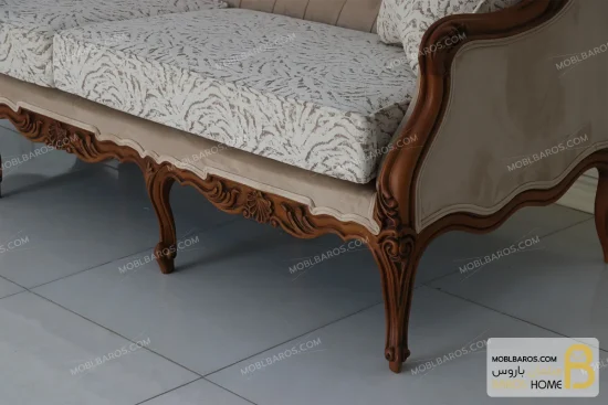 کاناپه و مبل نئوکلاسیک چوبی رومینا خرید مبل باروس 14