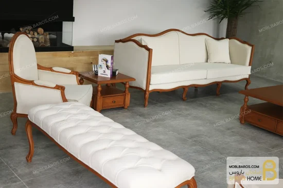 ست مبلمان ترکیبی گندم و چستر لمسه کد ۴ خرید مبل باروس 4