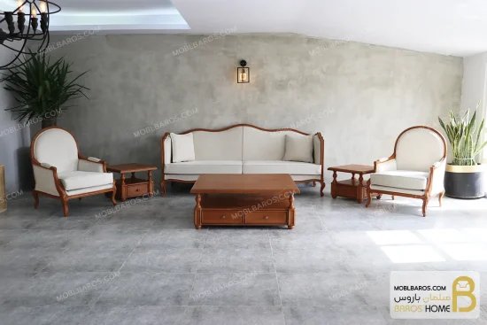 ست مبلمان ترکیبی گندم و چستر لمسه کد ۴ خرید مبل باروس 8