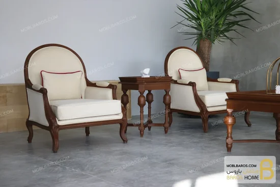 ست مبلمان سال ترکیبی راشل پلاس و مبل تکنفره کاجی خرید مبل باروس 1 8