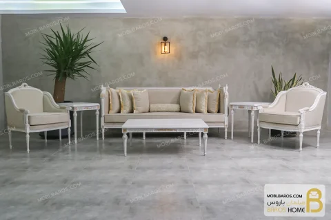 ست مبلمان نئوکلاسیک جدید مدل کاجی کد ۲ خرید مبل باروس 11 9
