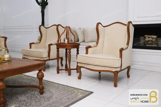 ست مبلمان کلاسیک ترکیبی راشل پلاس و چستر و کویین خرید مبل باروس 4