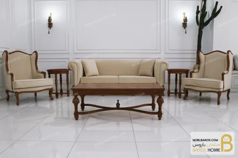 ست مبلمان کلاسیک ترکیبی راشل پلاس و چستر و کویین خرید مبل باروس 9