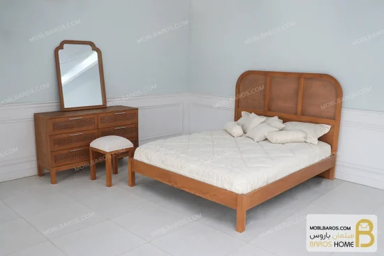 سرویس خواب دو نفره چوبی مینیمال کارمن خرید تخت خواب باروس 56 (1)