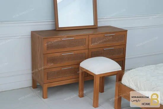 سرویس خواب دو نفره چوبی مینیمال کارمن خرید تخت خواب باروس 56 (2)