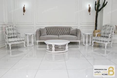 مبلمان نئوکلاسیک کاریزما با مبل تکنفره فرانسوی کد ۲ خرید مبل باروس 9