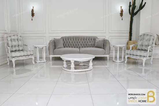 مبلمان نئوکلاسیک کاریزما با مبل تکنفره فرانسوی کد ۲ خرید مبل باروس 9