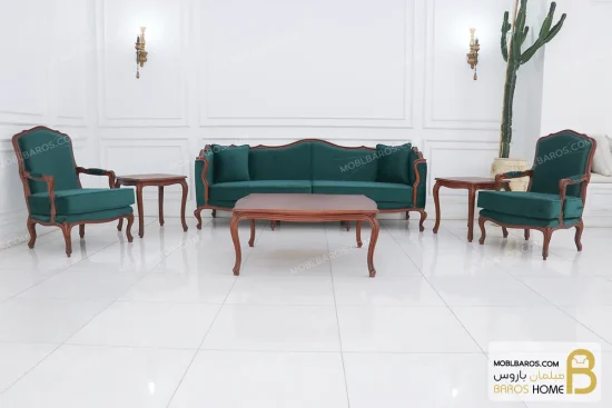 مبلمان ۸ نفره نئوکلاسیک ترکیبی کاریزما و ابزاری خرید مبل باروس 11 14