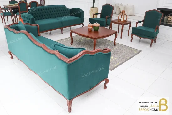 مبلمان ۸ نفره نئوکلاسیک ترکیبی کاریزما و ابزاری خرید مبل باروس 11 4