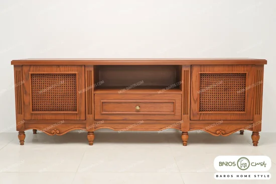 میز تلویزیون چوبی کلاسیک حصیری جدید حدیث خرید باروس 789 (2)