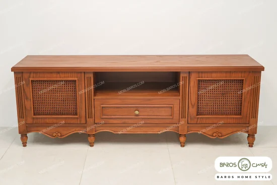 میز تلویزیون چوبی کلاسیک حصیری جدید حدیث خرید باروس 789 (3)