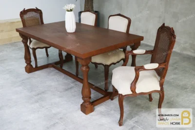 میز ناهارخوری و غذاخوری چوبی ترکیبی راشل و روتی خرید مبل باروس 7