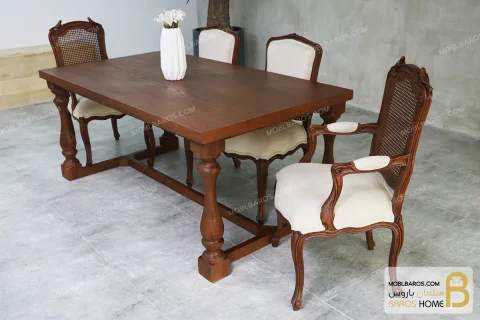 میز ناهارخوری و غذاخوری چوبی ترکیبی راشل و روتی خرید مبل باروس 7