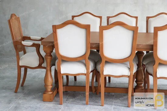 میز ناهارخوری چوبی و نئوکلاسیک ۱۰ نفره راشل خرید مبل باروس 3