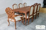 میز ناهارخوری کلاسیک منبتی رومینا با صندلی کینگ کد ۲ خرید باروس 78 (2)