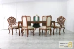 میز ناهارخوری کلاسیک منبتی کینگ کد ۲ خرید مبل باروس 11 6