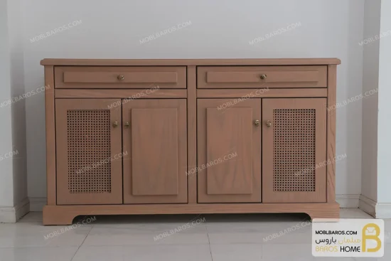 میز کنسول چوبی و کلاسیک مدل راشل حصیری خرید کنسول باروس 45 (1)