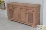 میز کنسول چوبی و کلاسیک مدل راشل حصیری خرید کنسول باروس 45 (3)