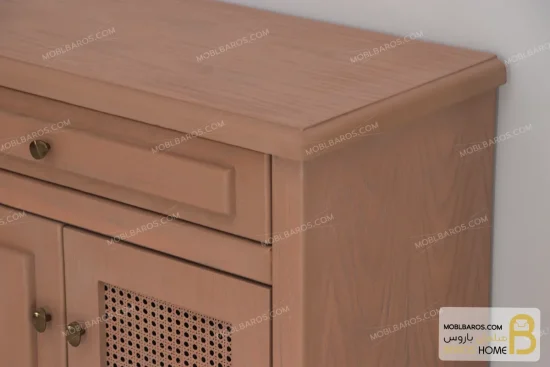 میز کنسول چوبی و کلاسیک مدل راشل حصیری خرید کنسول باروس 45 (4)