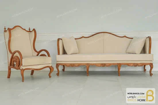 ست مبلمان نئوکلاسیک و سلطنتی ۱۰ نفره کینگ خرید مبل باروس 11 5