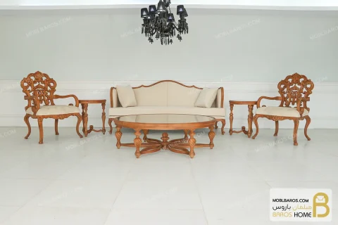 ست مبلمان نئوکلاسیک و سلطنتی ۱۰ نفره کینگ خرید مبل باروس 11 7